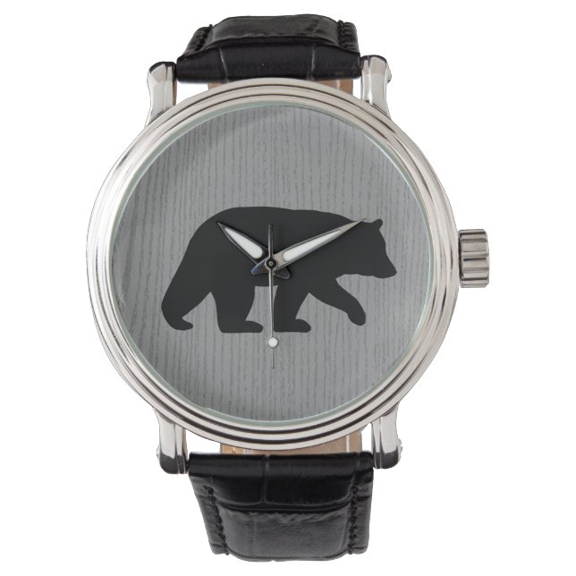 Black Bear Silhouette Armbandsur (Framsida)