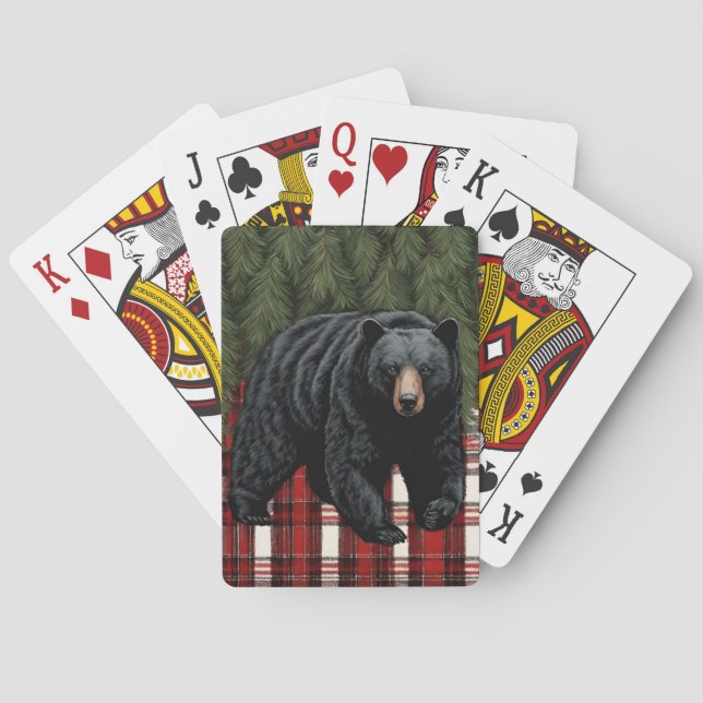 Black Bear Silhouette Classic-uppspelningskort Casinokort (Baksidan)