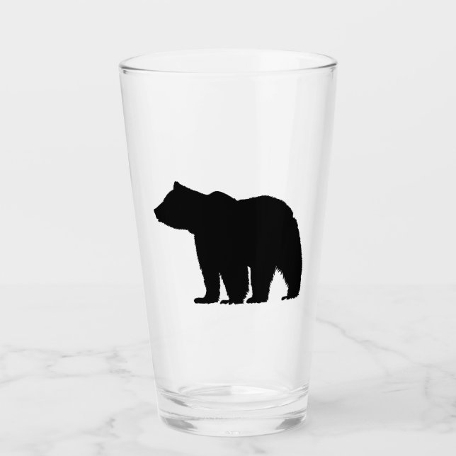 Black Bear Silhouette Glaskopp (Framsida)