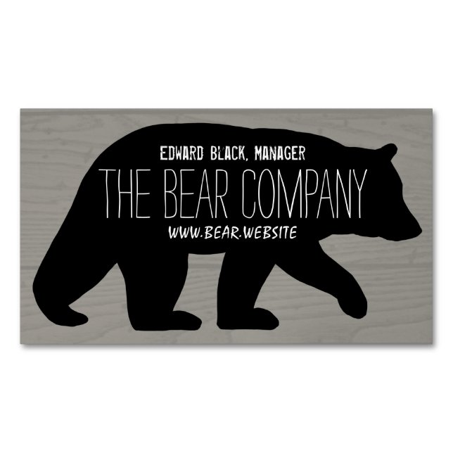 Black Bear Silhouette Land Wildlife Campground Visitkortmagnet (Framsida)