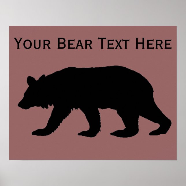 Black Bear Silhouette-mall Poster (Framsidan)