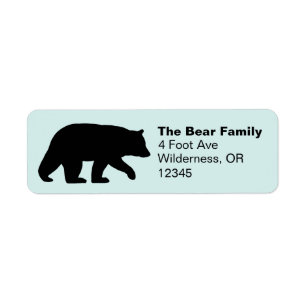 Black Bear Silhouette-Returetiketter Returadress Etikett