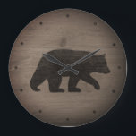 Black Bear Silhouette Stor Klocka<br><div class="desc">Black Bear Wall Clock. Trämateriet är tryckt,  inte riktigt trä.</div>