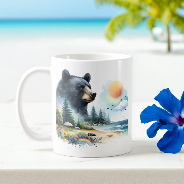Black Bear, sommarvattenfärg Kaffemugg (Skapare uppladdad)