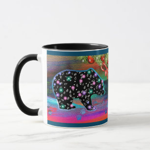 Black Bear Spirit Northern Light Färg jul Mugg