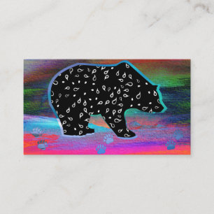 Black Bear Spirit Northern Light Färg Visitkort