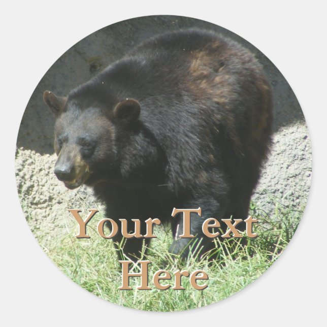 Black Bear Stickers Runt Klistermärke (Framsida)