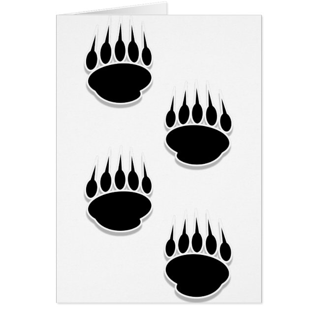 Black Bear Tass avtryck Hälsningskort (Framsidan)