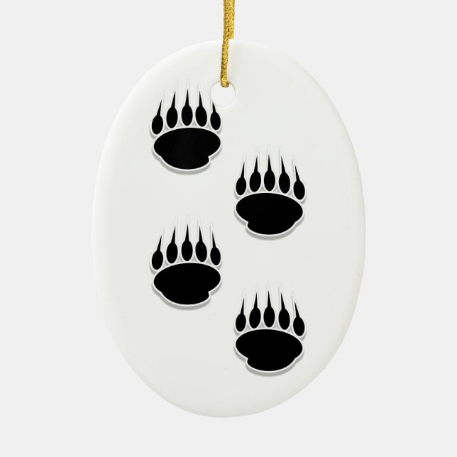 Black Bear Tass avtryck Julgransprydnad Keramik (Framsidan)