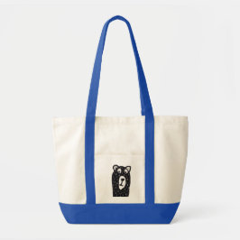 Black Bear Tote shopping bag Tygkasse