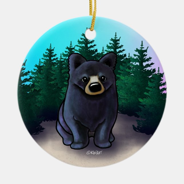 Black Bear Unge Julgransprydnad Keramik (Framsidan)