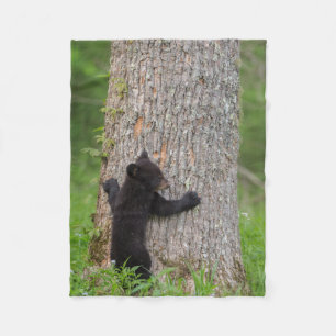 Black Bear Unge Underbara rökiga berg Fleecefilt