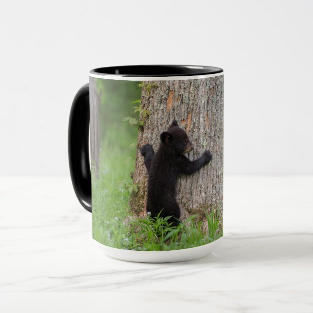 Black Bear Unge | Underbara rökiga berg Mugg (Framsida vänster)