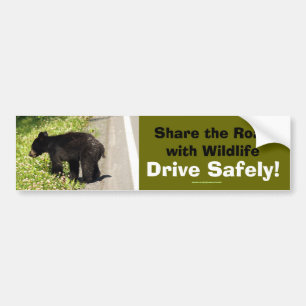 Black Bear Unge Wildlife Supporter Bumper Sticker Bildekal