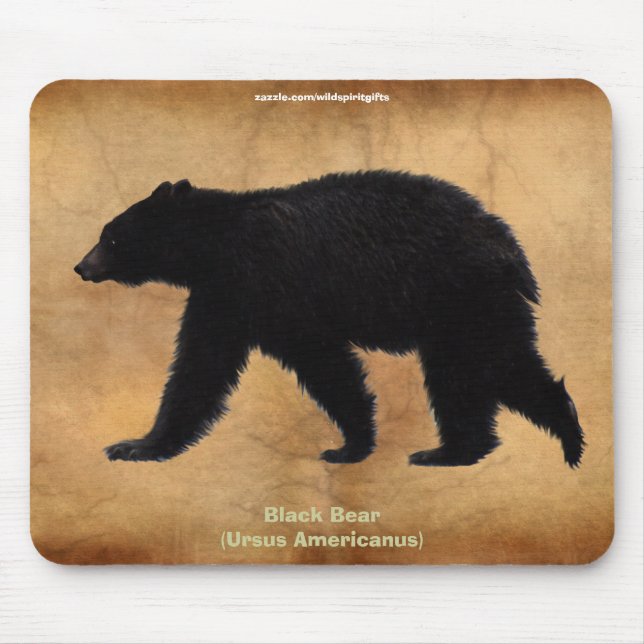 Black Bear Wildlife Supporter Mousepad Musmatta (Framsidan)