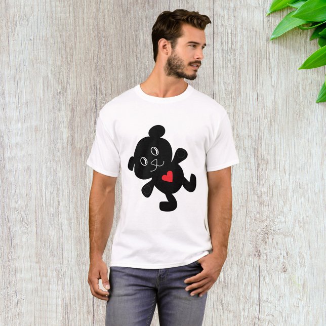 Black Bear with Red Heart T Shirt (Skapare uppladdad)