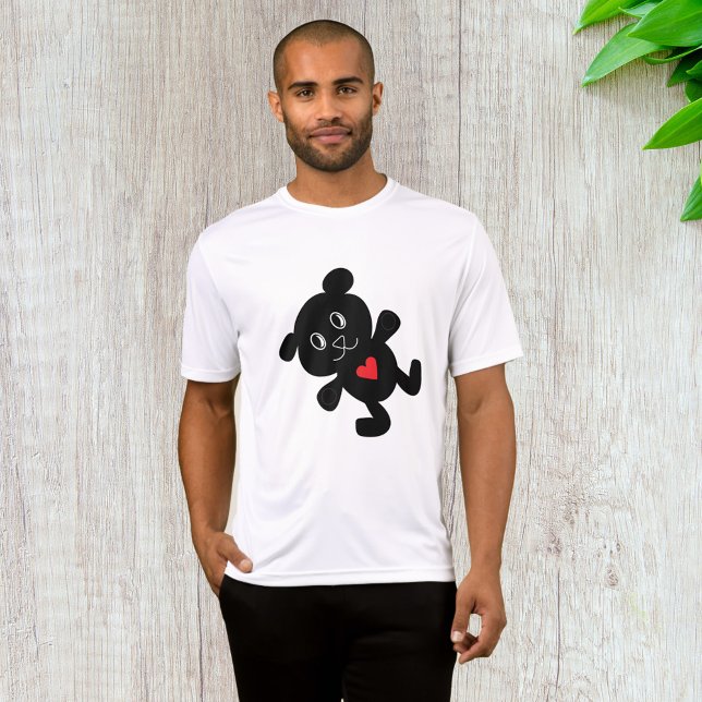 Black Bear with Red Heart T Shirt (Skapare uppladdad)