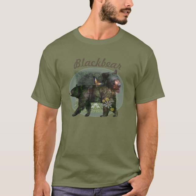 Black Bear Woodland inom T Shirt (Framsida)
