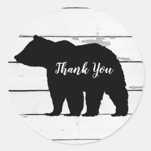 Black Bear Woodland Stickers Runt Klistermärke
