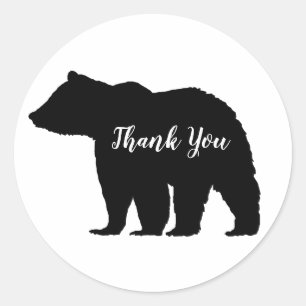 Black Bear Woodland Stickers Runt Klistermärke