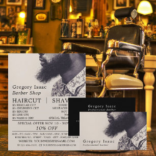 Black Beard Model, Manar Barbers Visitkort
