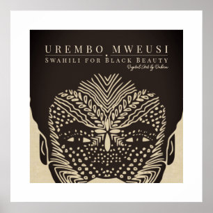 Black Beauty African Woman Tribal Ansikte Markings Poster