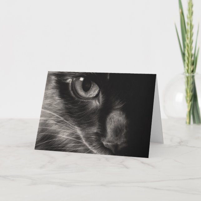Black Beauty Cat Greeting Card Kort (Framsida)