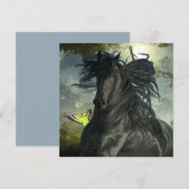 Black Beauty Friesian Horse - gratulationskort Inbjudningar