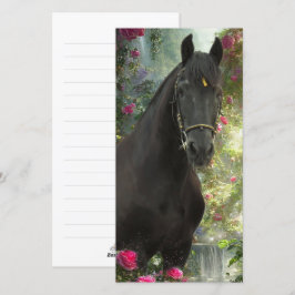 Black Beauty Friesian Horse - gratulationskort Julkort