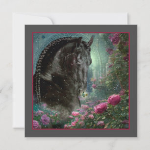 Black Beauty Friesian Horse - gratulationskort Julkort