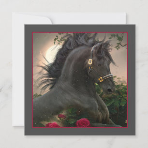 Black Beauty Friesian Horse - gratulationskort Julkort