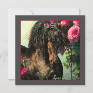 Black Beauty Friesian Horse - gratulationskort Julkort