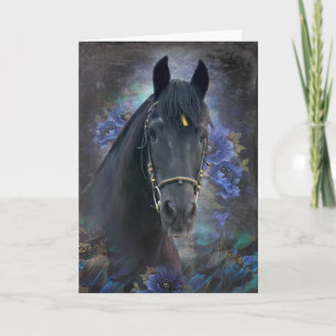 Black Beauty Friesian Horse - gratulationskort Kort