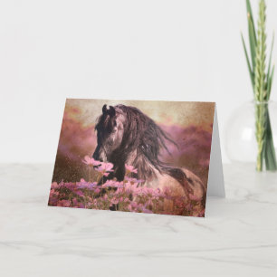 Black Beauty Friesian Horse - gratulationskort Kort