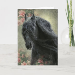 Black Beauty Friesian Horse - gratulationskort Kort