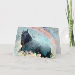 Black Beauty Friesian Horse - gratulationskort Tack Kort