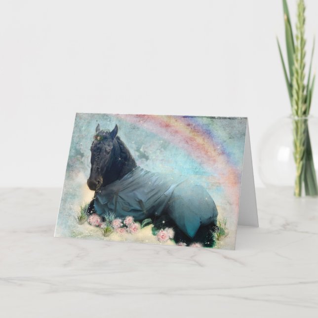 Black Beauty Friesian Horse - gratulationskort Tack Kort (Framsida)