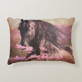 Black Beauty Friesian Horse - Pillow Prydnadskudde