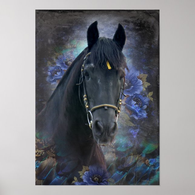Black Beauty Friesian Horse - Poster (Framsidan)