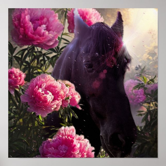 Black Beauty Friesian Horse - Poster (Framsidan)