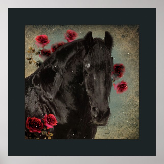 Black Beauty Friesian Horse - Poster (Framsidan)