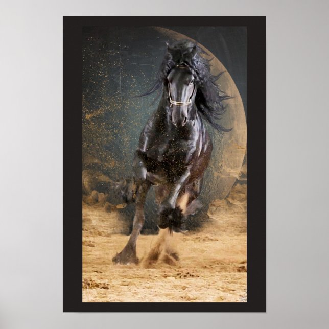 Black Beauty Friesian Horse - Poster (Framsidan)