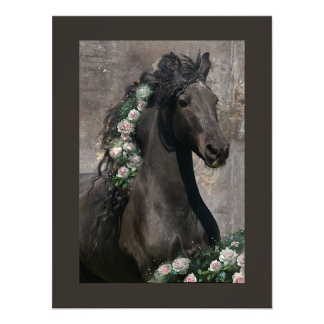 Black Beauty Friesian Horse - Poster (Framsidan)