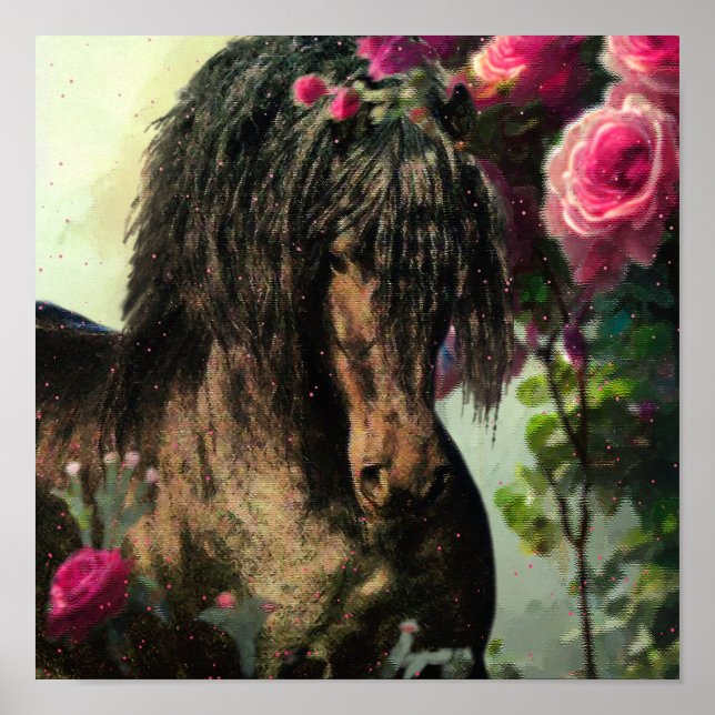 Black Beauty Friesian Horse - Poster (Framsidan)