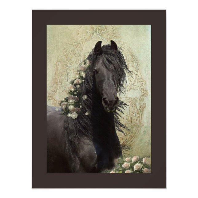 Black Beauty Friesian Horse - Poster (Framsidan)
