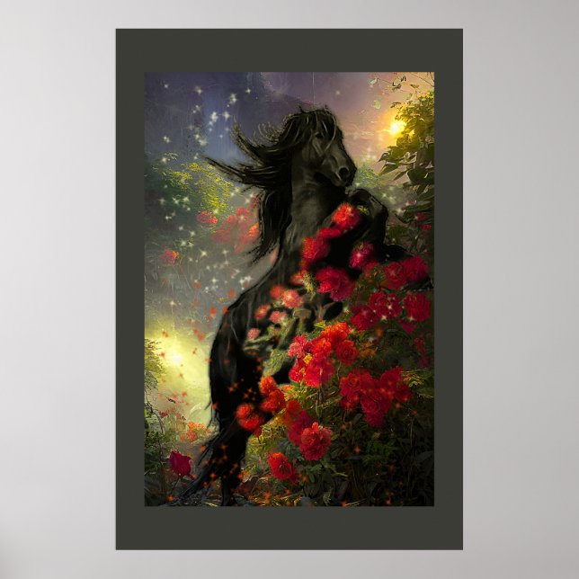 Black Beauty Friesian Horse - Poster (Framsidan)