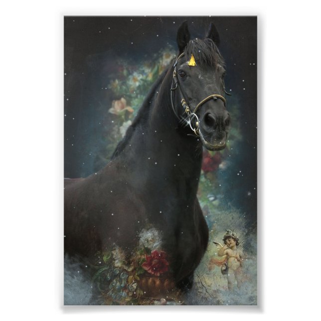 Black Beauty Friesian Horse - Poster (Framsidan)