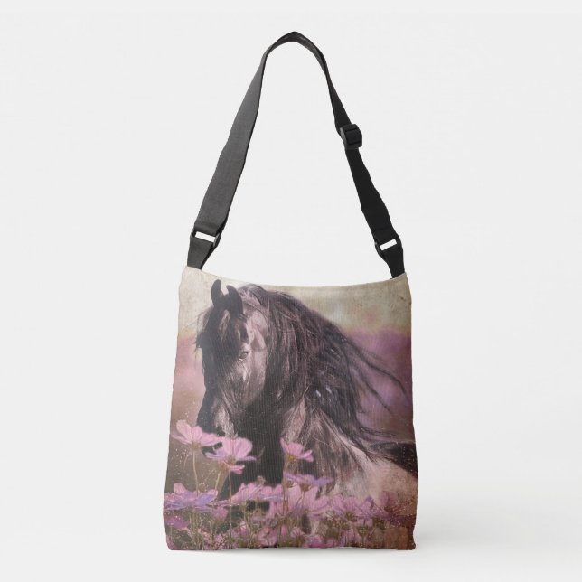 Black Beauty Friesian Horse - Tote Bag Axelväska (Framsida)