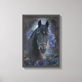 Black Beauty Friesian Horse - Wrapped Canvas