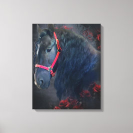 Black Beauty Friesian Horse - Wrapped Canvas
